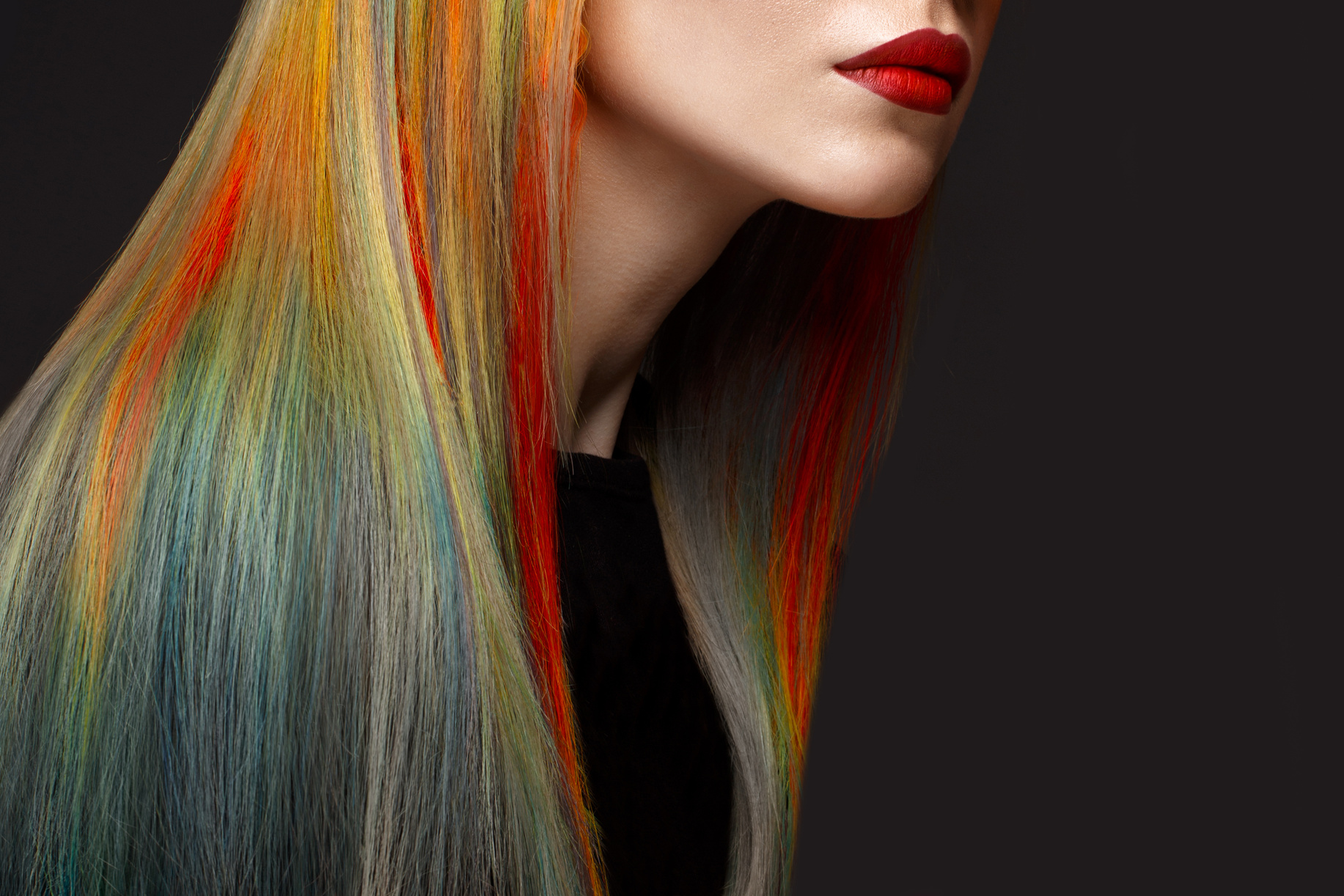 girl with a beautiful colored hair